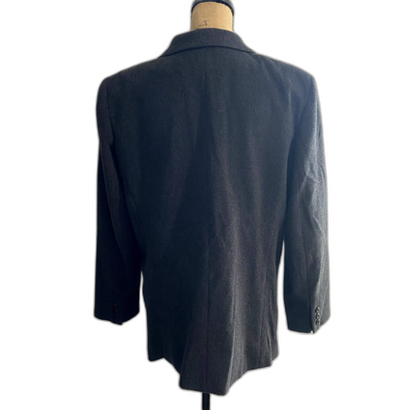 Vintage J.G. Hook Women's Charcoal Gray Blazer Wool Cashmere Blend Size 14 - Picture 3 of 5